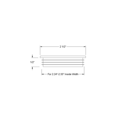 2-1/2″ x 2.5″ Square Ribbed Plastic Post End Cap Glide Plugs for 10-14ga Tubing