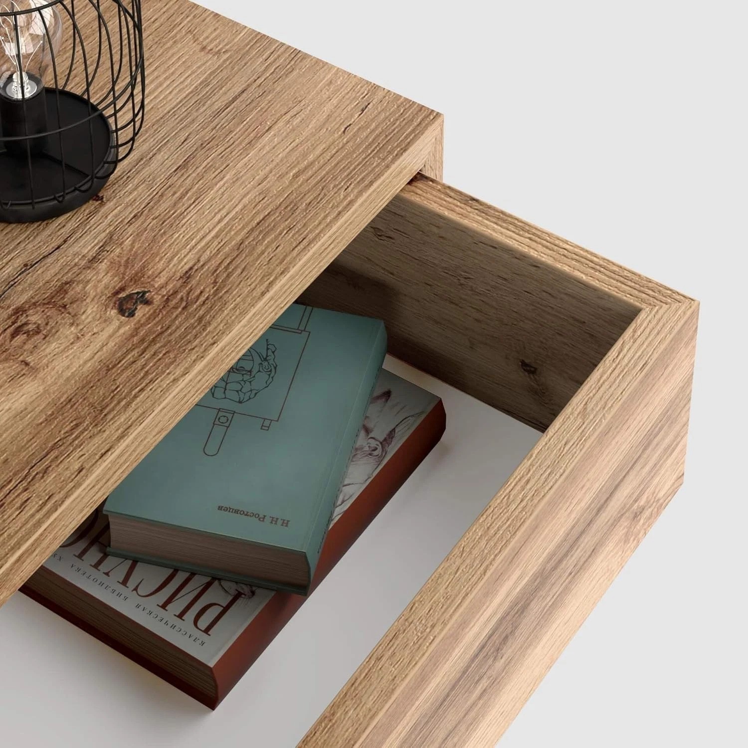 Stylish Rustic Oak Floating Nightstand – Fully Assembled Modern Design at 17.7″