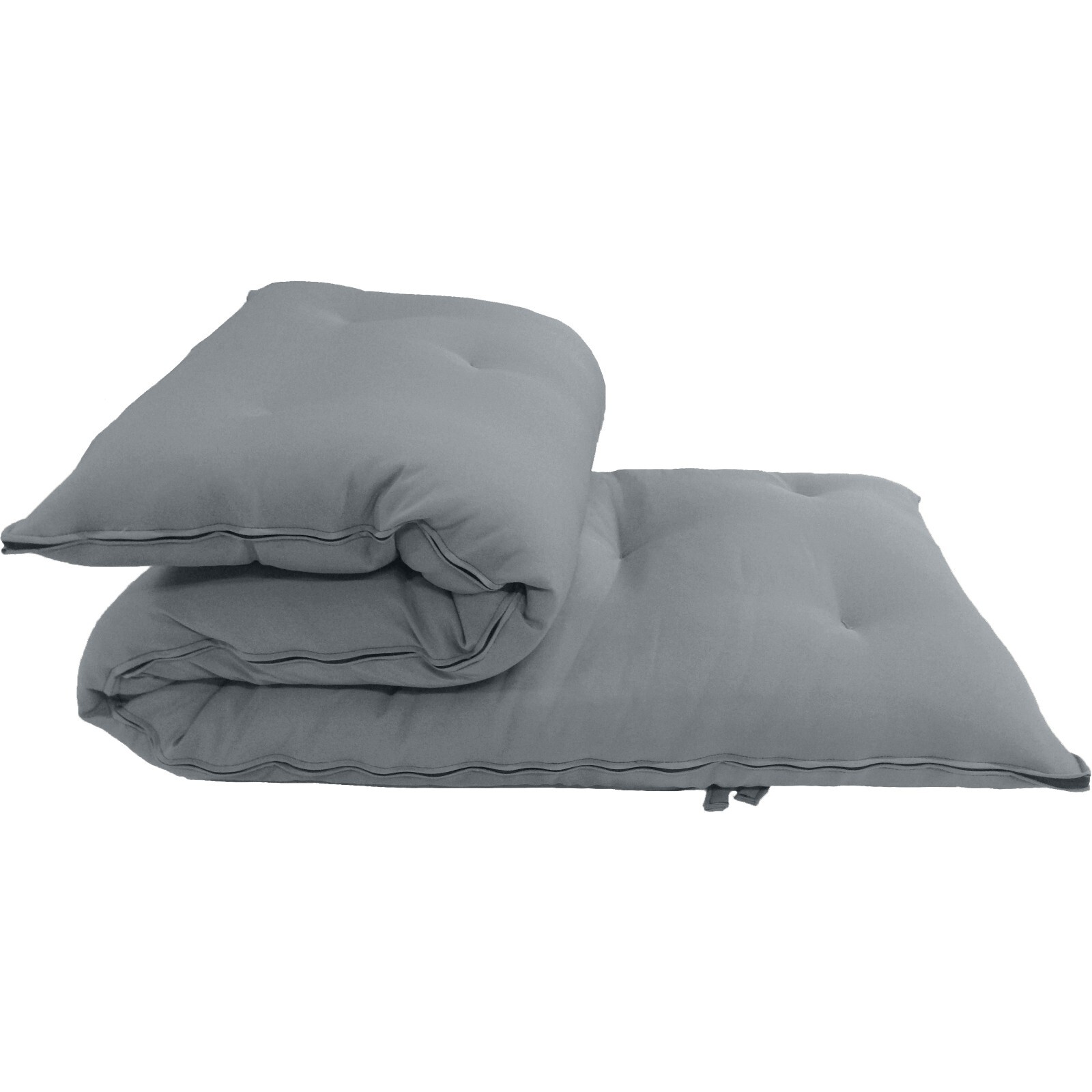 Twin Floor Rolling Futon Mattress, Cotton Shikifuton Mats 3x39x80 Gray