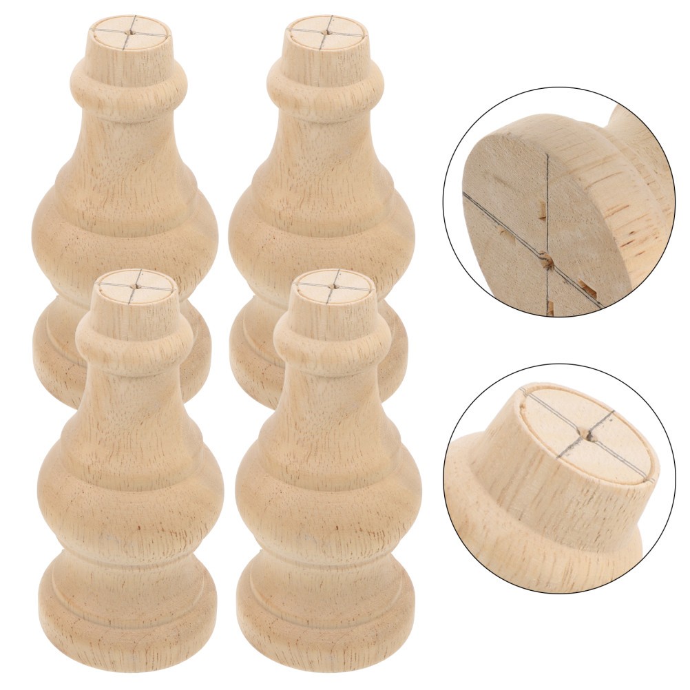 Legs for Furniture Khaki Wood Round Ball Shape for Sofa 4Pcs 12.0X5.8X5.8in