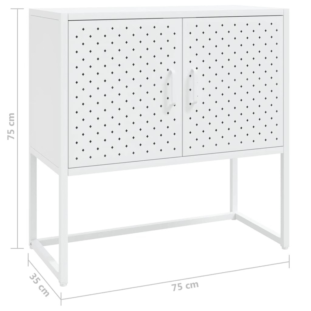 Sideboard White 29.5″x13.8″x29.5″ Steel