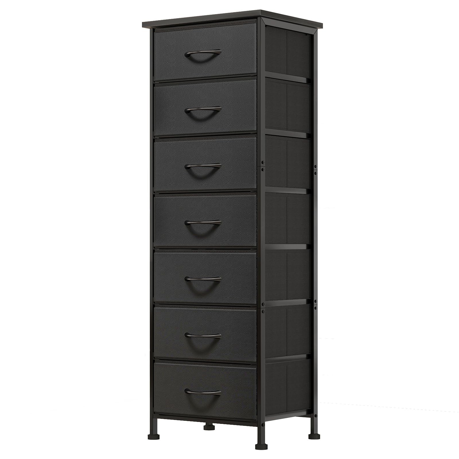 Fixwal Black Tall Skinny Dresser for Bedroom, Narrow Storage Dresser Organizer w