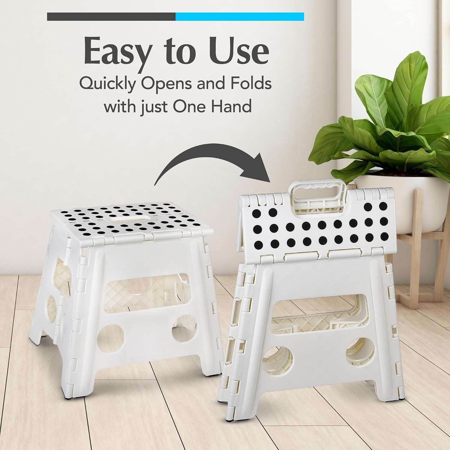 Folding Lightweight Step Stool, 13 inches High – Safe and Stylish for Home Use
