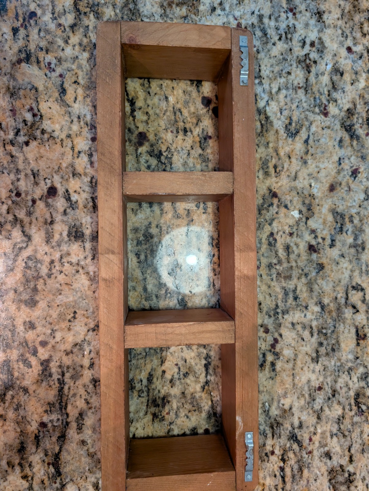 Handmade Rustic Wooden Wall Cubby Shelf Trinket Display 3 Compartments 15″