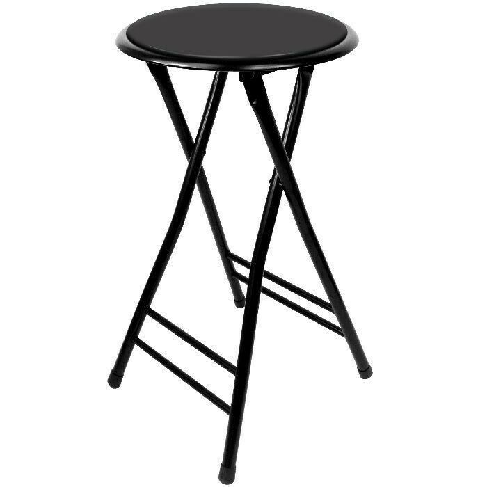 24 Inch Cushioned Folding Stool – Holds up to 250 Pounds – Easy to Store