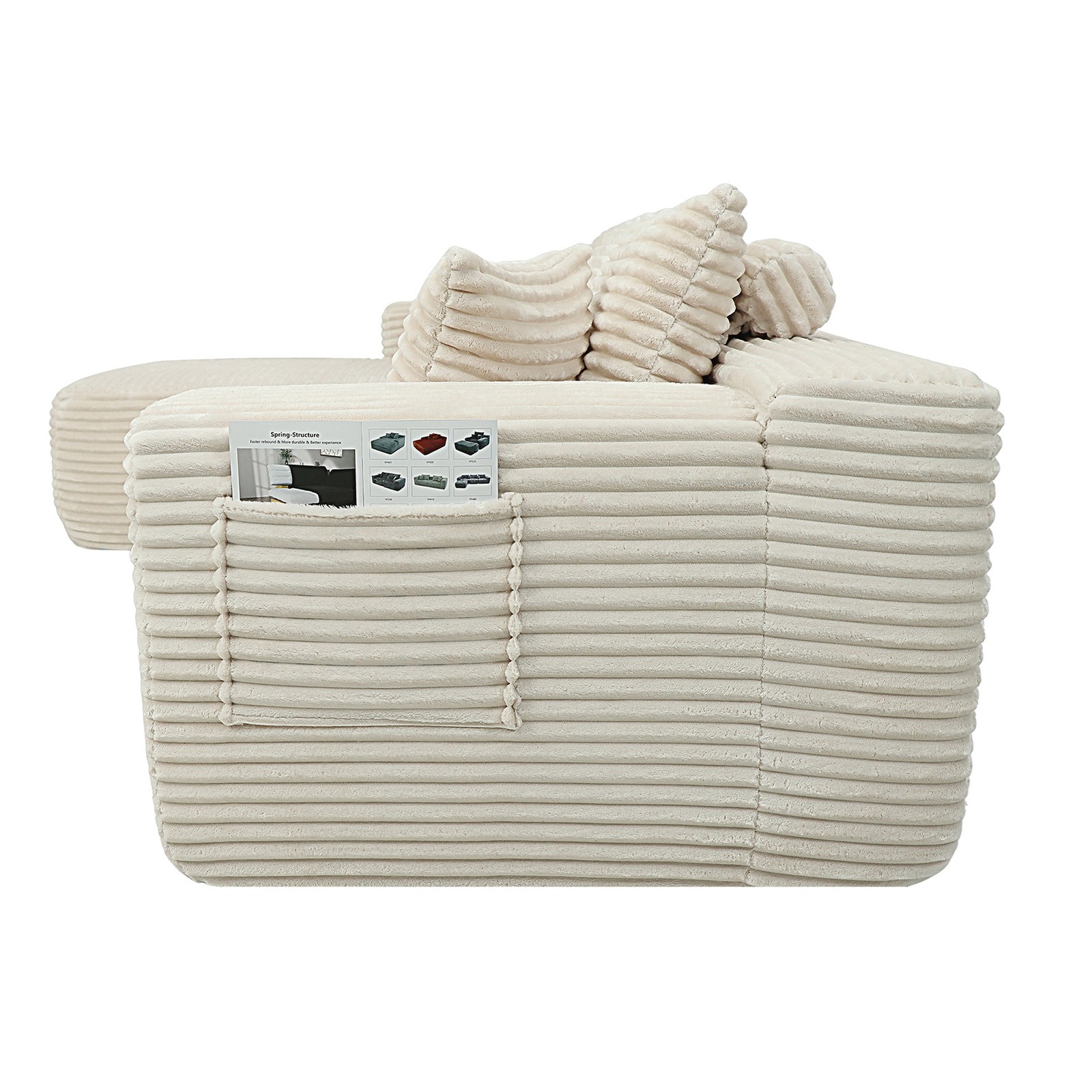 L Shape Modular Sectional Sofa Compressed Packaging Easy Transport