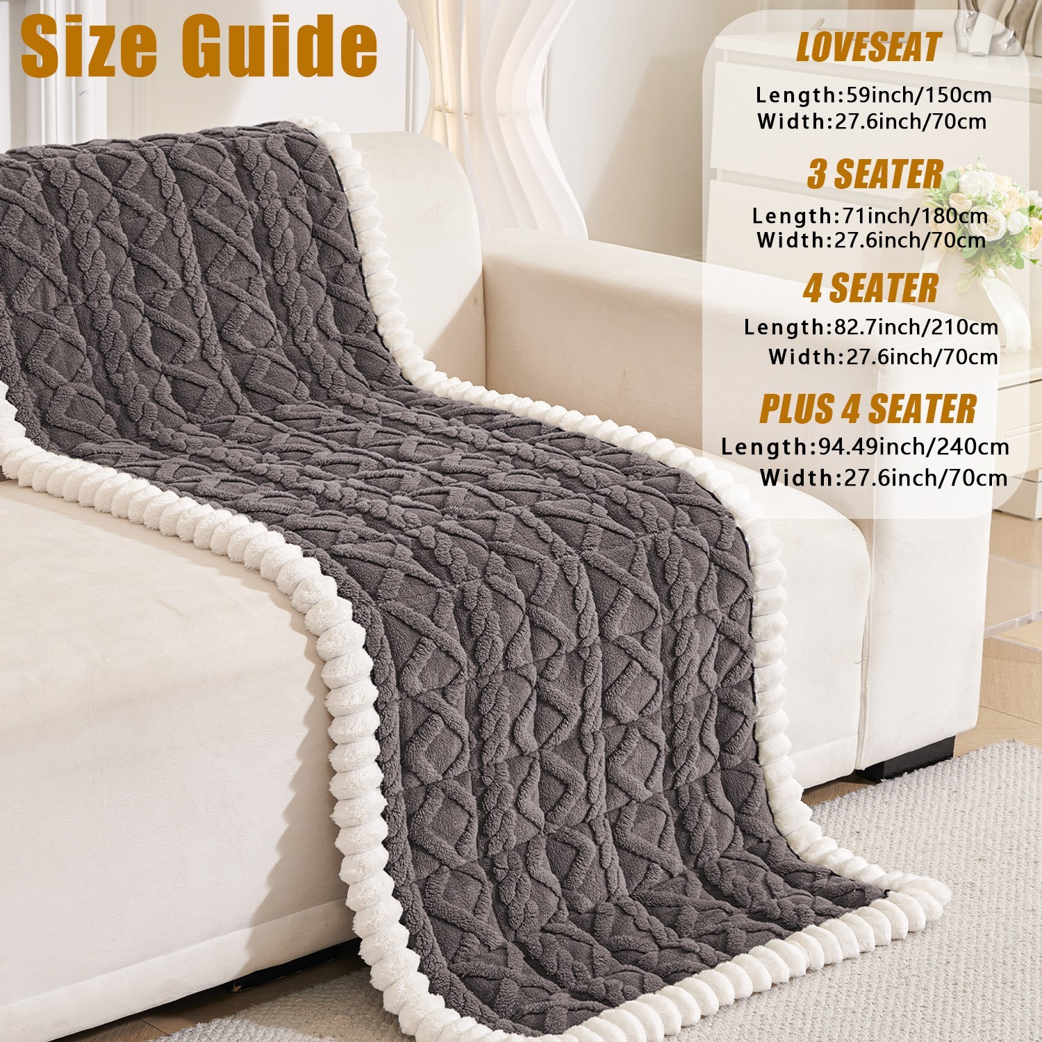 Pet plush sofa cover geometric jacquard coral anti-slip sofa cover cushion prote