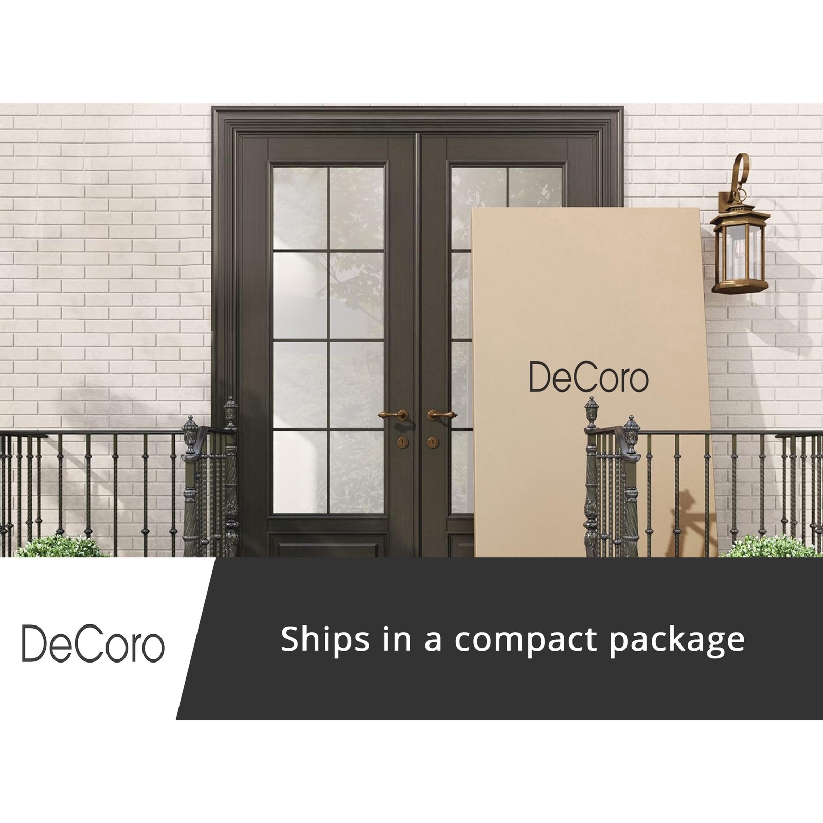 DeCoro Chicago Modern Tufted Upholstered Platform King Size Bed Frame, Dark Grey