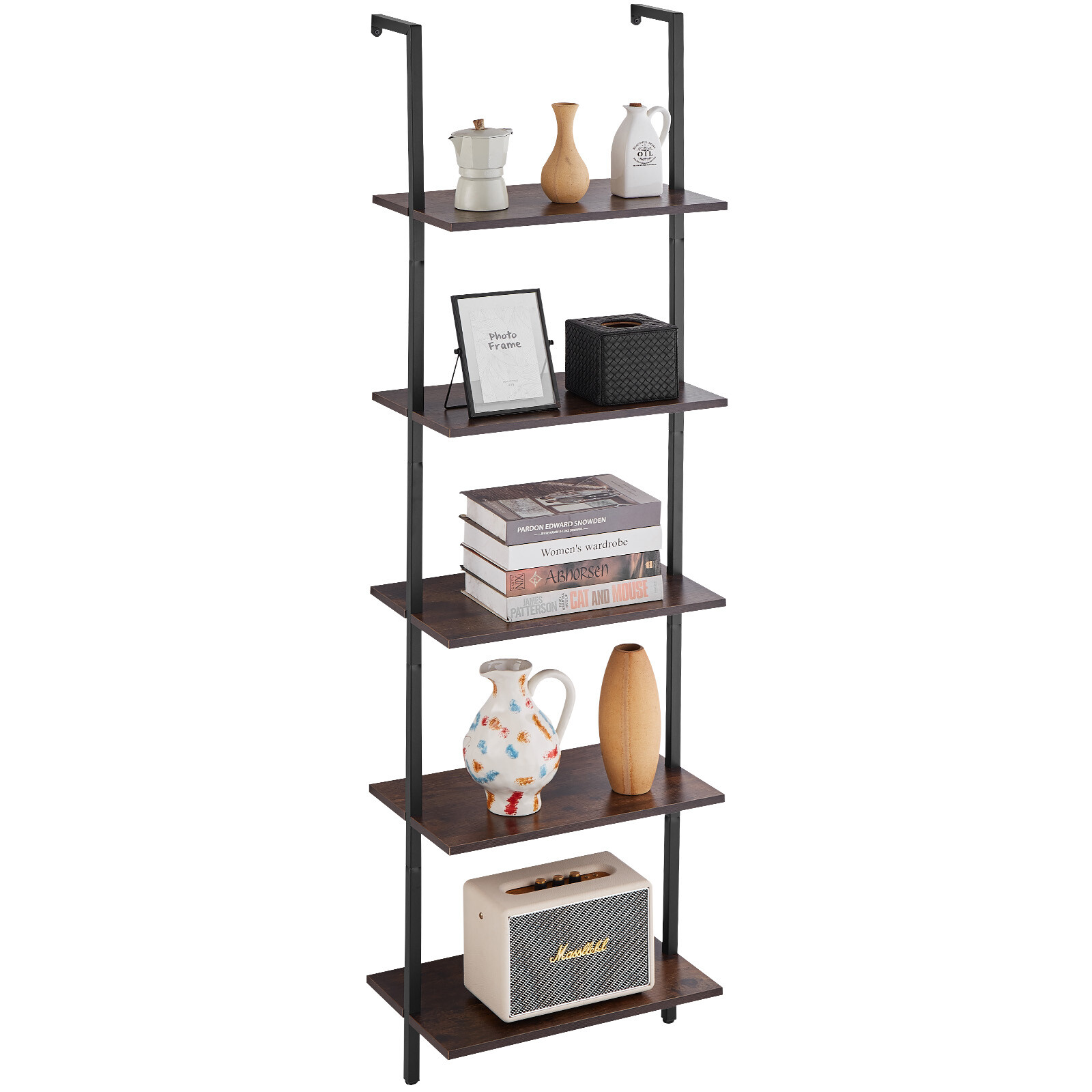 VEVOR Industrial Square Pipe Shelf 5 Tier 17.3×11.8in Wall-Mount for Bedroom