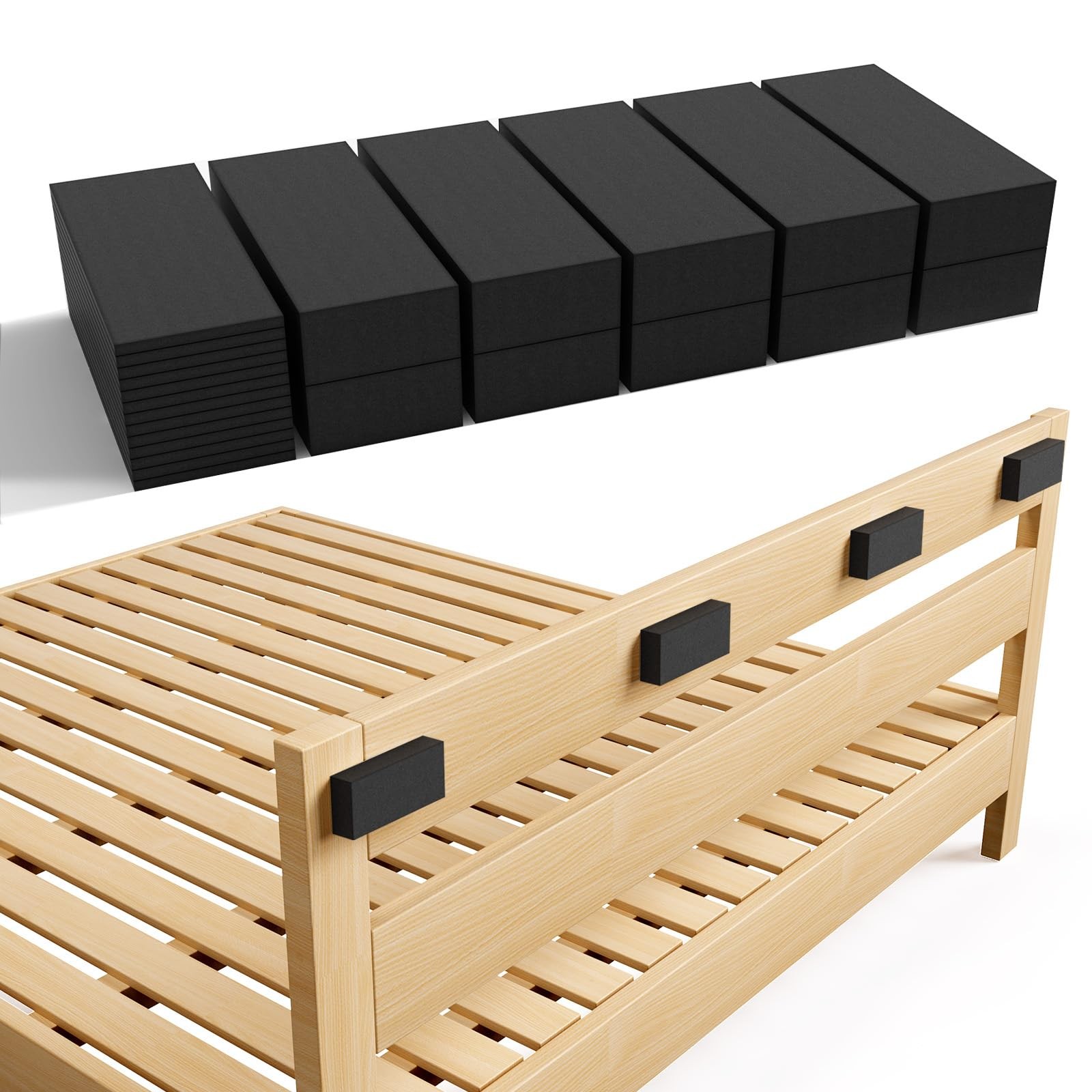 Furniture Wall Protectors, LveSunny 23Pcs EVA Foam Headboard Stoppers Black