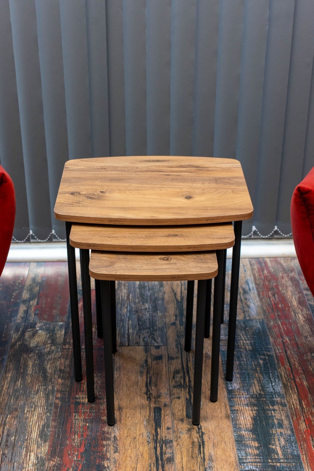 3-Piece Nesting Table Set, Space-Saving Living Room Side Tables