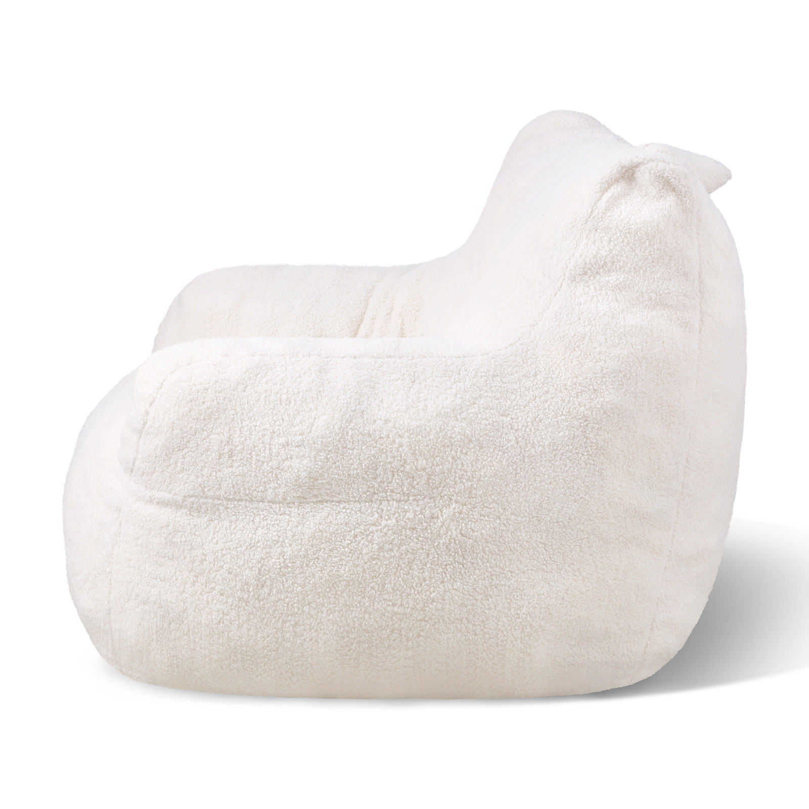 3 feet Bean Bag Chair with Soft Armrests and Storage Pocket Gaming Sofa White