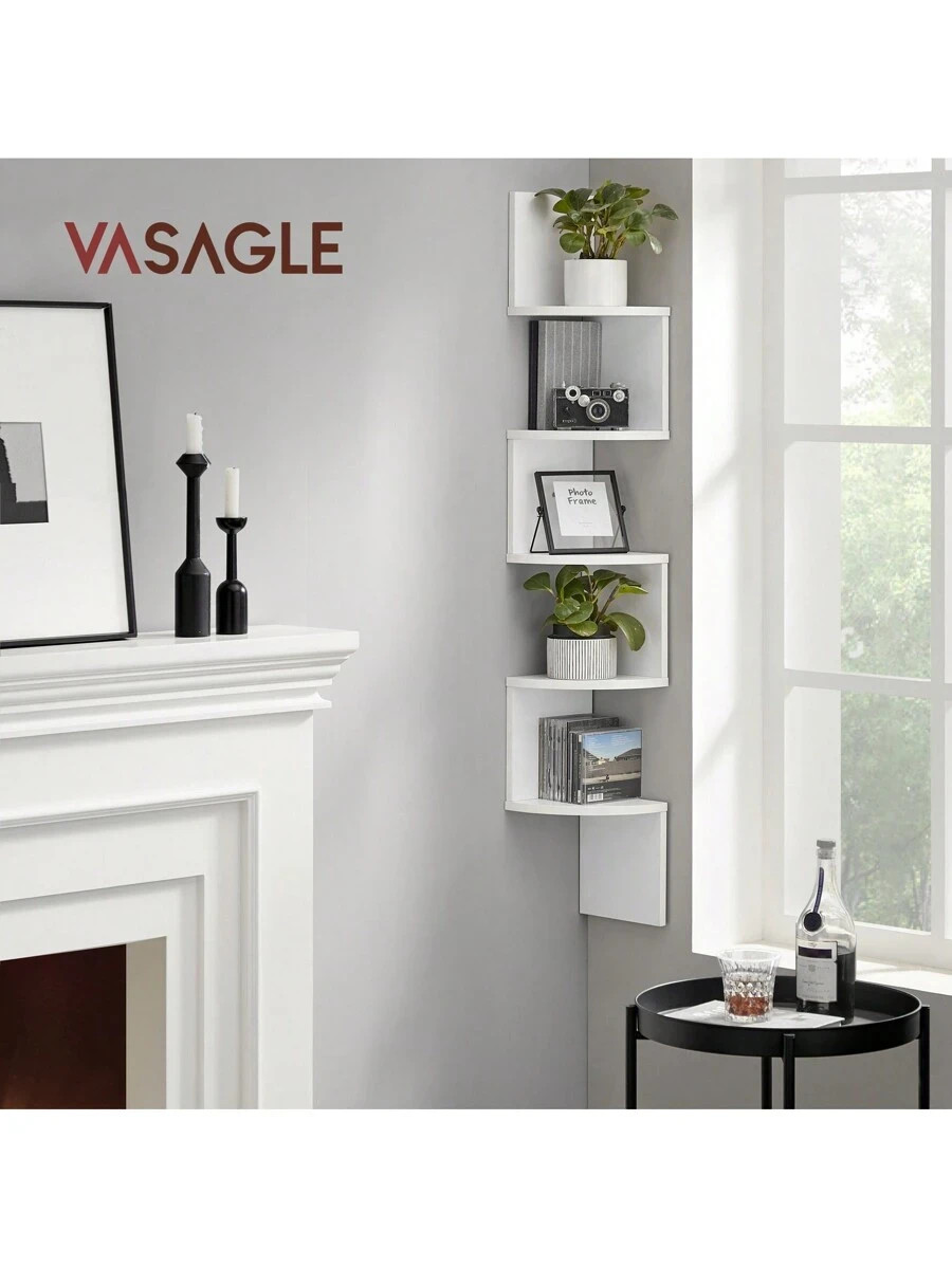 NEW Corner Shelf Wall Mount 5-Tier Floating 7.9″x49.6″H FREE SHIPPING
