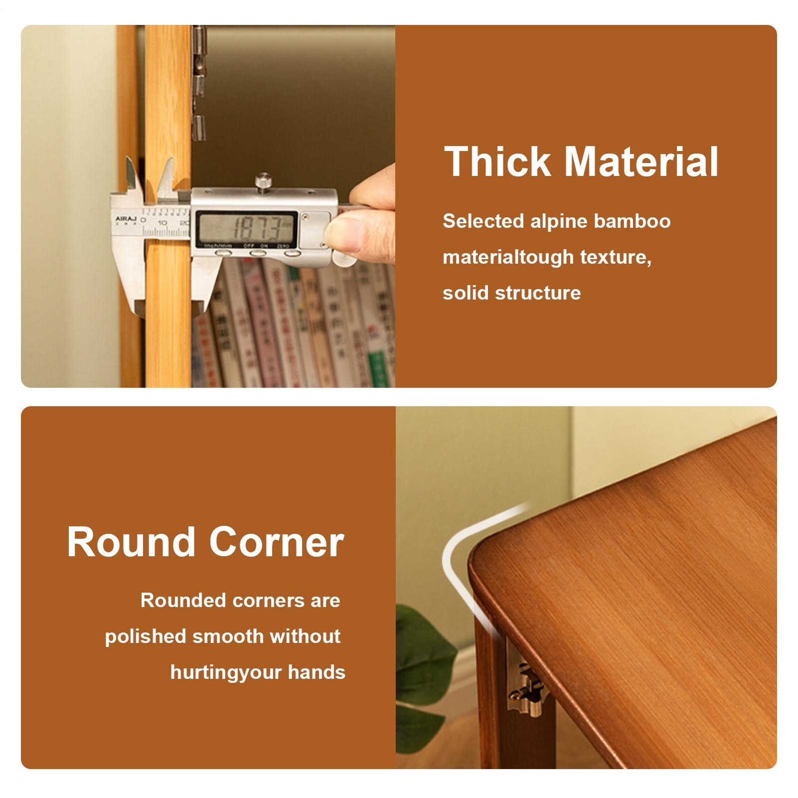 41 Inch Computer Desk, Bamboo Writing Desk, Folding Work Desk For Home Office