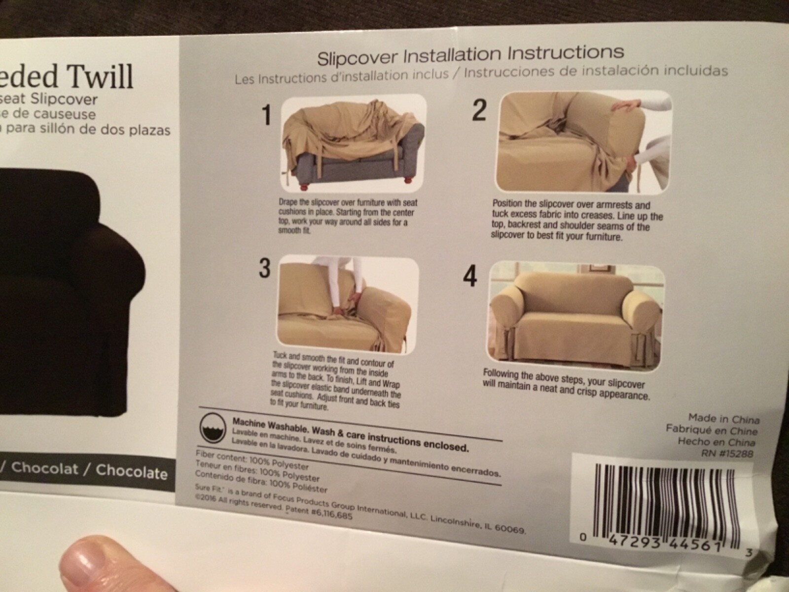 Sure Fit Sueded Twill Loveseat Slipcover in Chocolate Relaxed Fit Collection NEW