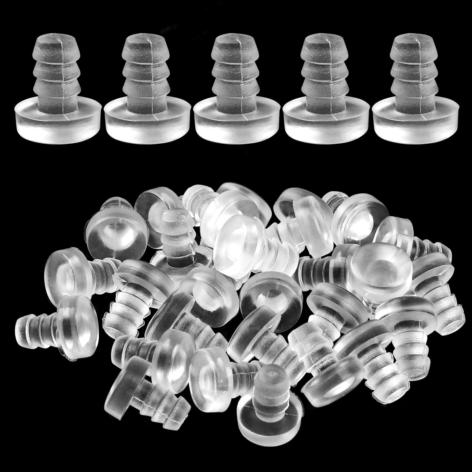 100Pcs 5mm Glass Table Top Bumpers with Stem 3/16 Inch Clear Rubber Grippers …