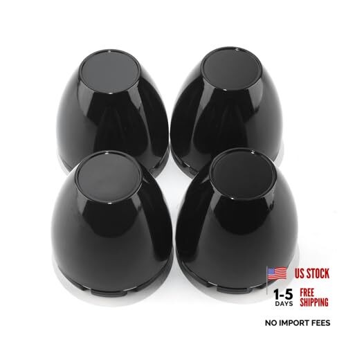 4 PCS 3.26″ Bore Dome Center Cap OD:83 mm / 3.25in, ID:80 mm / 3.15 in Black