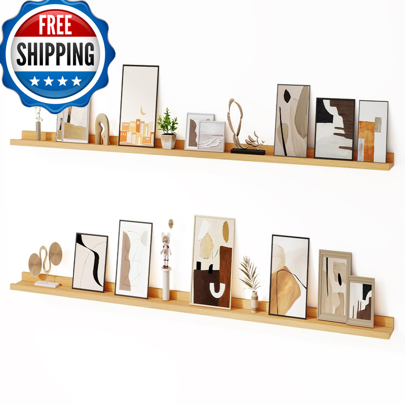Fun Memories Floating Picture Ledge Shelves For Wall Set Of 2 84 Inches Picture
