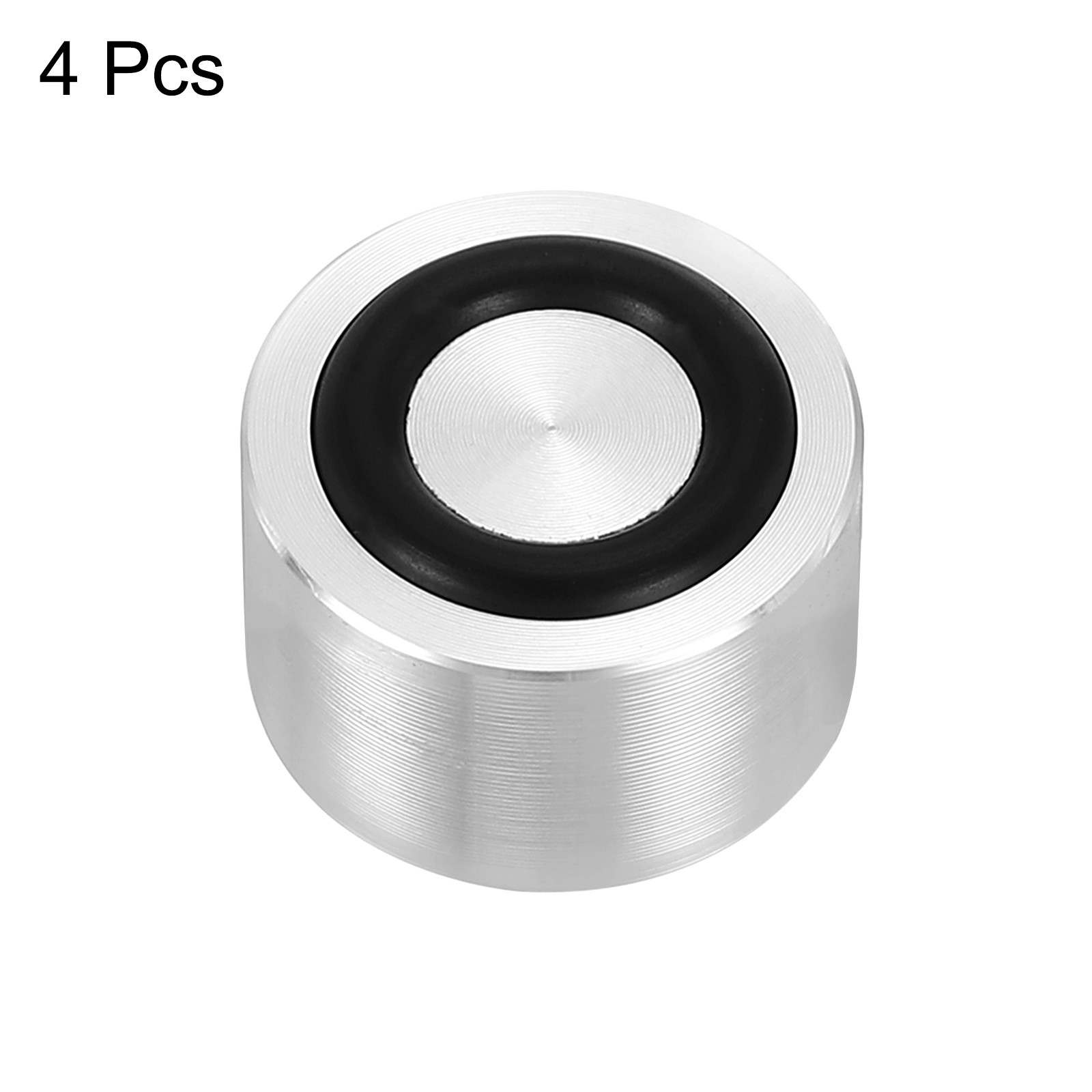 M8 20mm / 0.8″ Dia 15mm Aluminum Disc Glass Top Adapter with Rubber Ring 4pcs