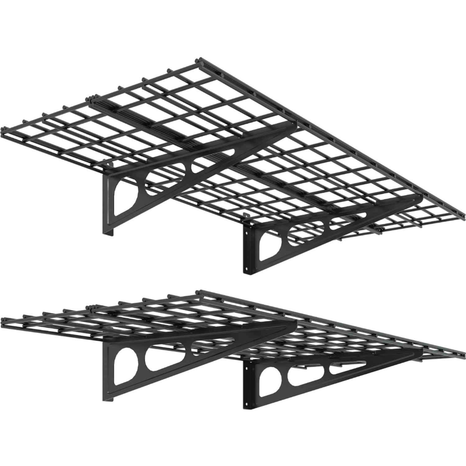 Ultimate 2-Pack 2x4ft Matte Black Floating Shelves with Easy Installation Guide