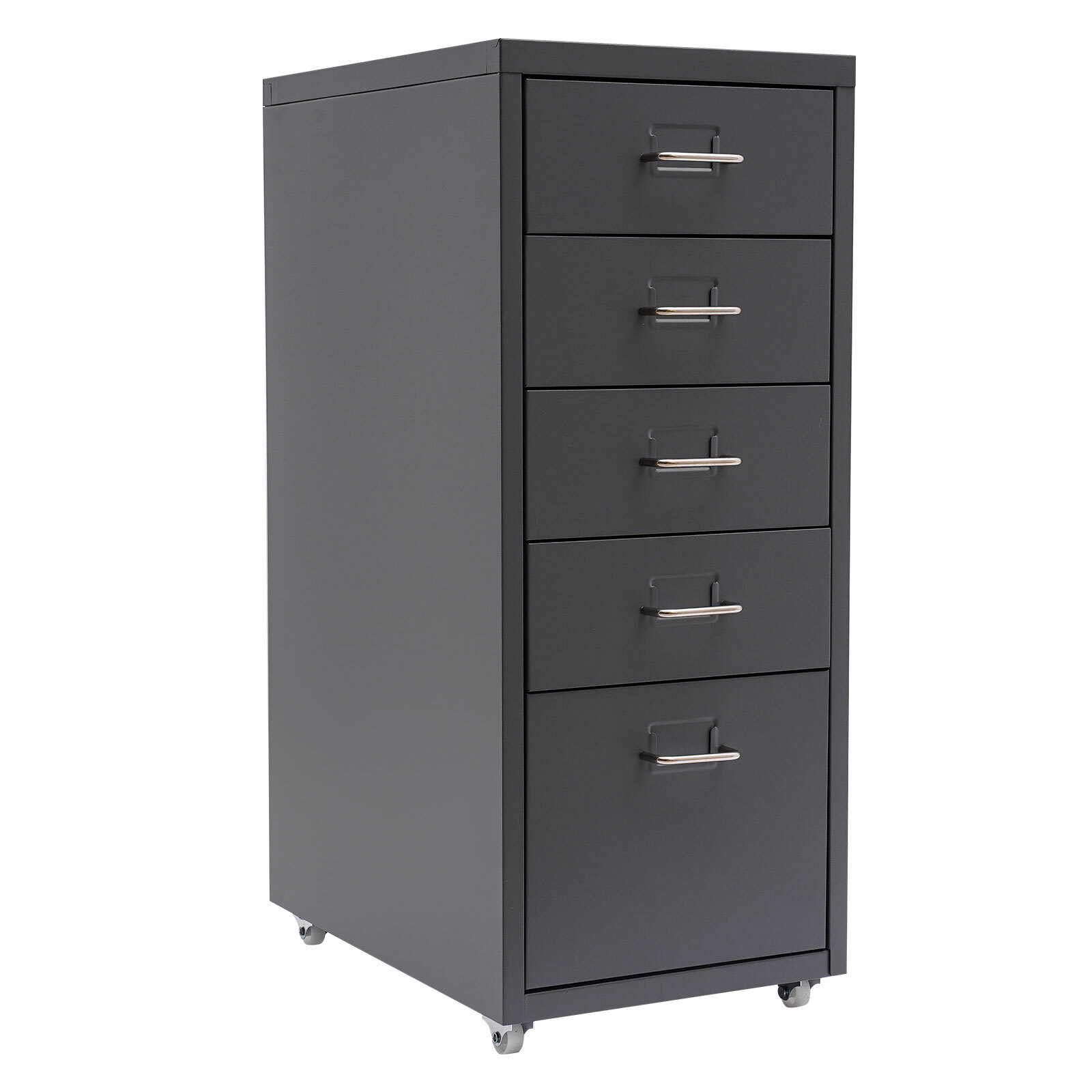 Storage Cabinet Tall Garage Cabinet with Wheel with 5Doors for Home Office Metal
