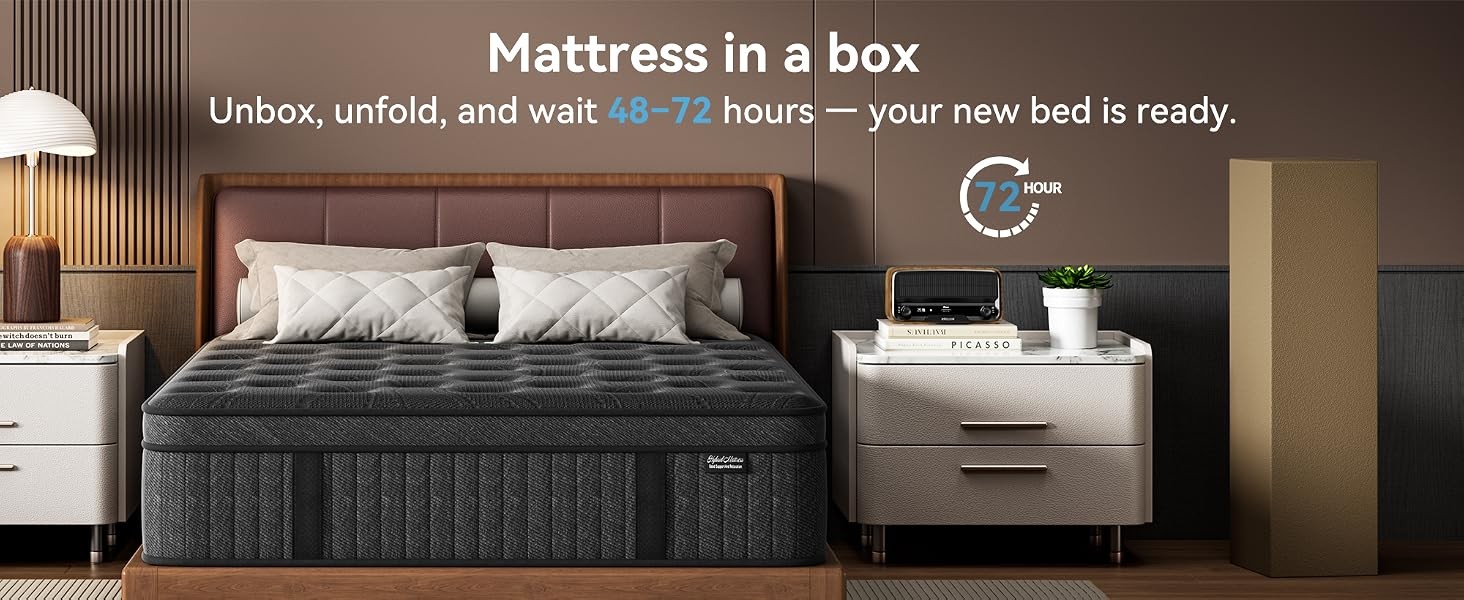 Twin Mattress, 10 Inch Springs Matress, Bed in a Box, Soft and Breathable,