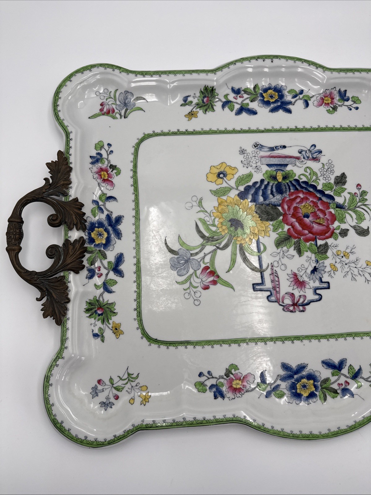 Vintage Chinese HUA RONG TANG ZHI table porcelain Flower Top Colorful