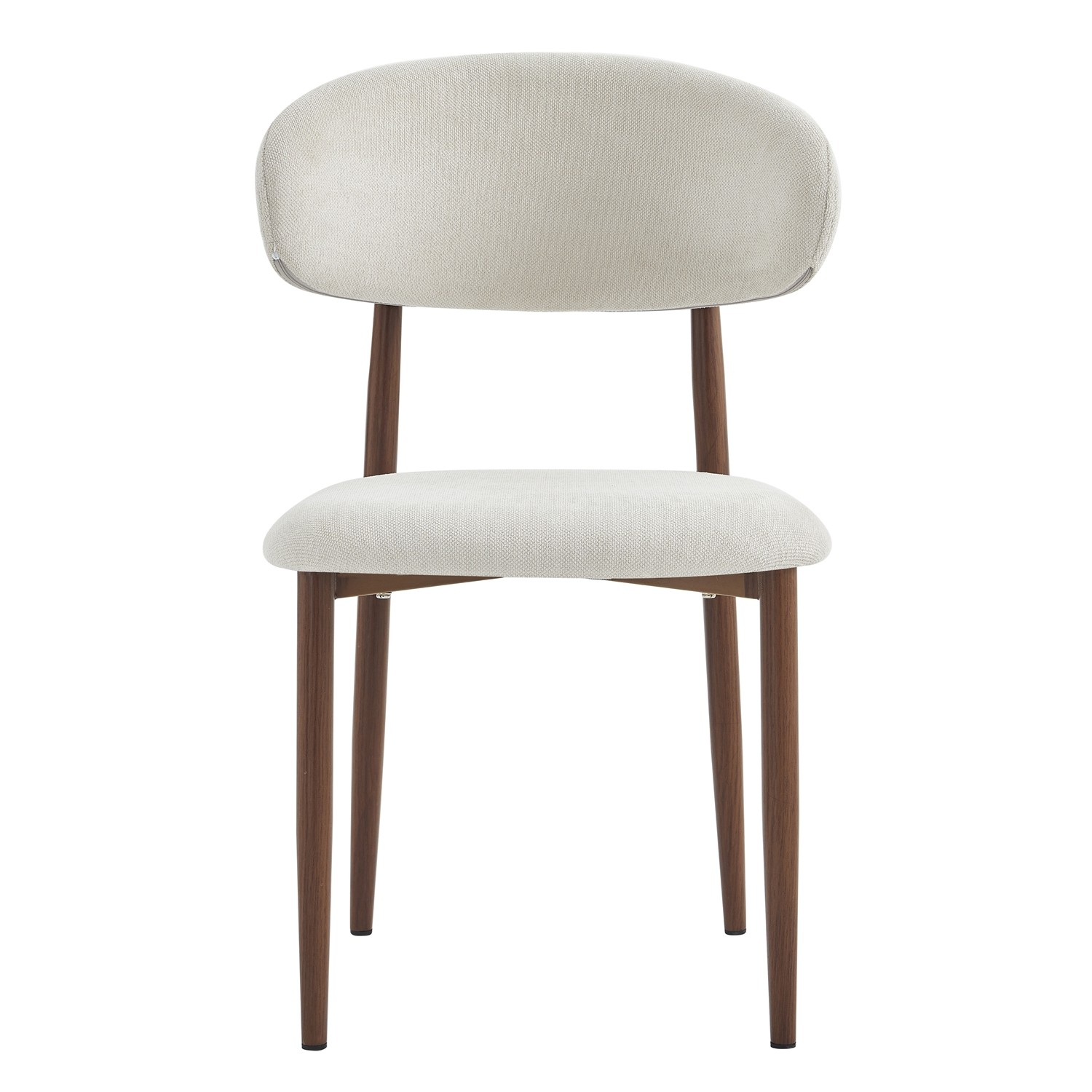 2PC Modern Upholstered Linen Dining Chairs W/Ergonomic Curved Back Kitchen Chair