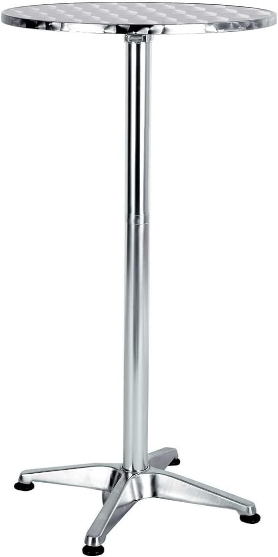 Set of 2 Aluminum Indoor Outdoor 23.75″ Round Restaurant Bar Height 44″ Table