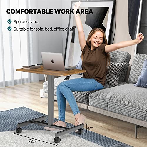 SMUG Mobile Rolling Laptop Cart Pneumatic Adjustable Height – Rust