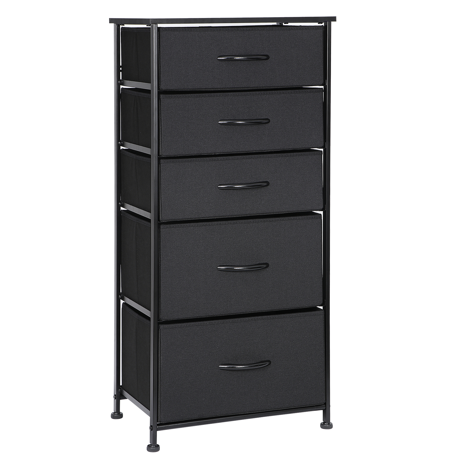 Fabric Dresser Storage with 5 Drawers Sturdy Metal Frame, Wood Top for Bedroom
