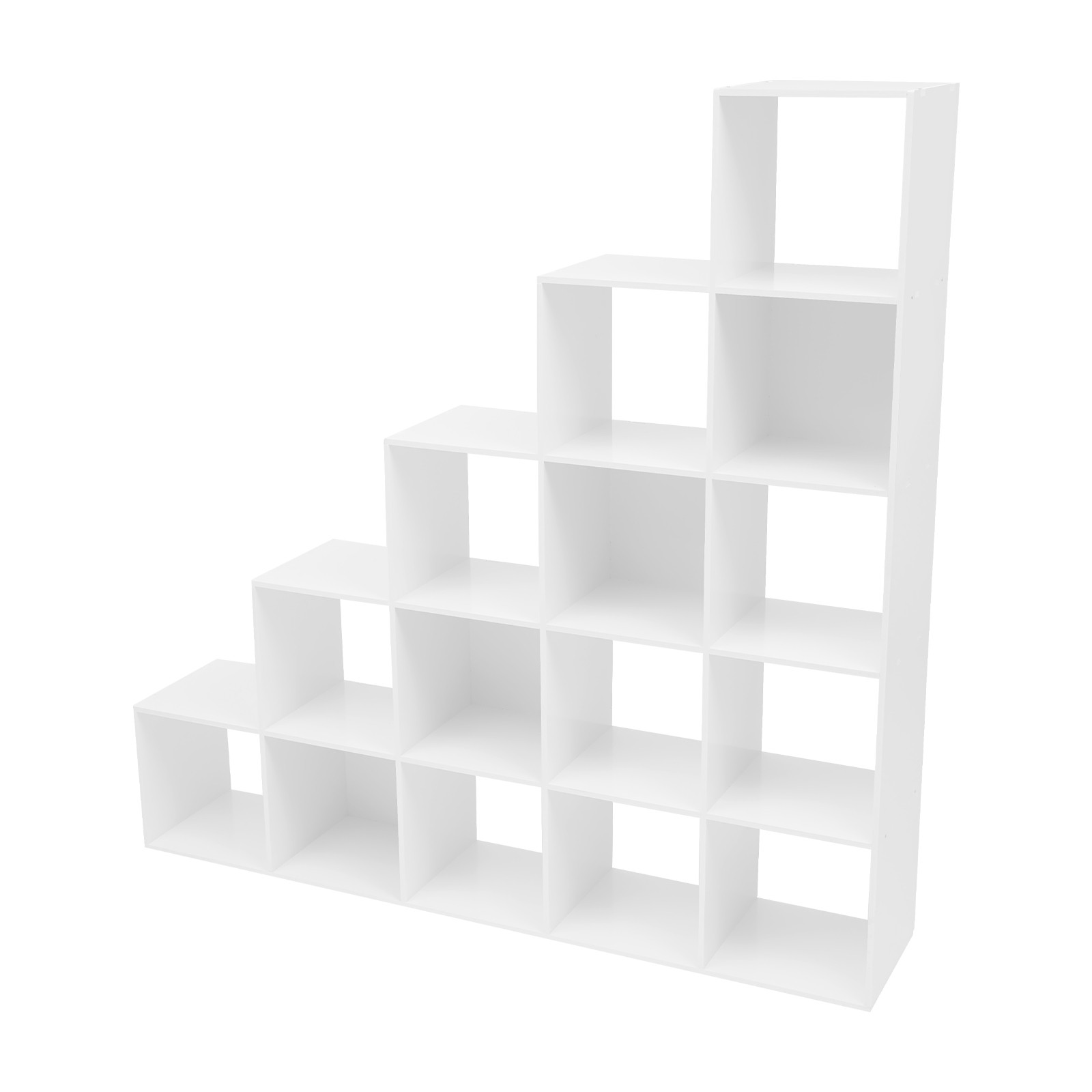 15-cube Ladder Cube Storage Bookcase, L-shaped Corner Shelf For Home&Office