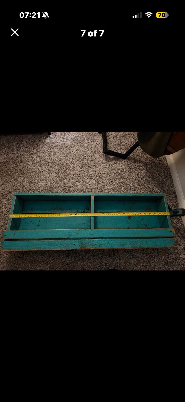 Sturdy Teal Rustic Wood Wall Shelf With Iron Hooks And Inner Storage Shelf