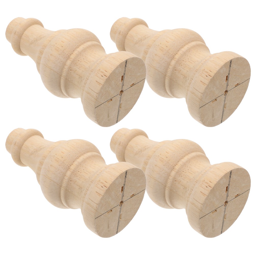 Legs for Furniture Khaki Wood Round Ball Shape for Sofa 4Pcs 12.0X5.8X5.8in