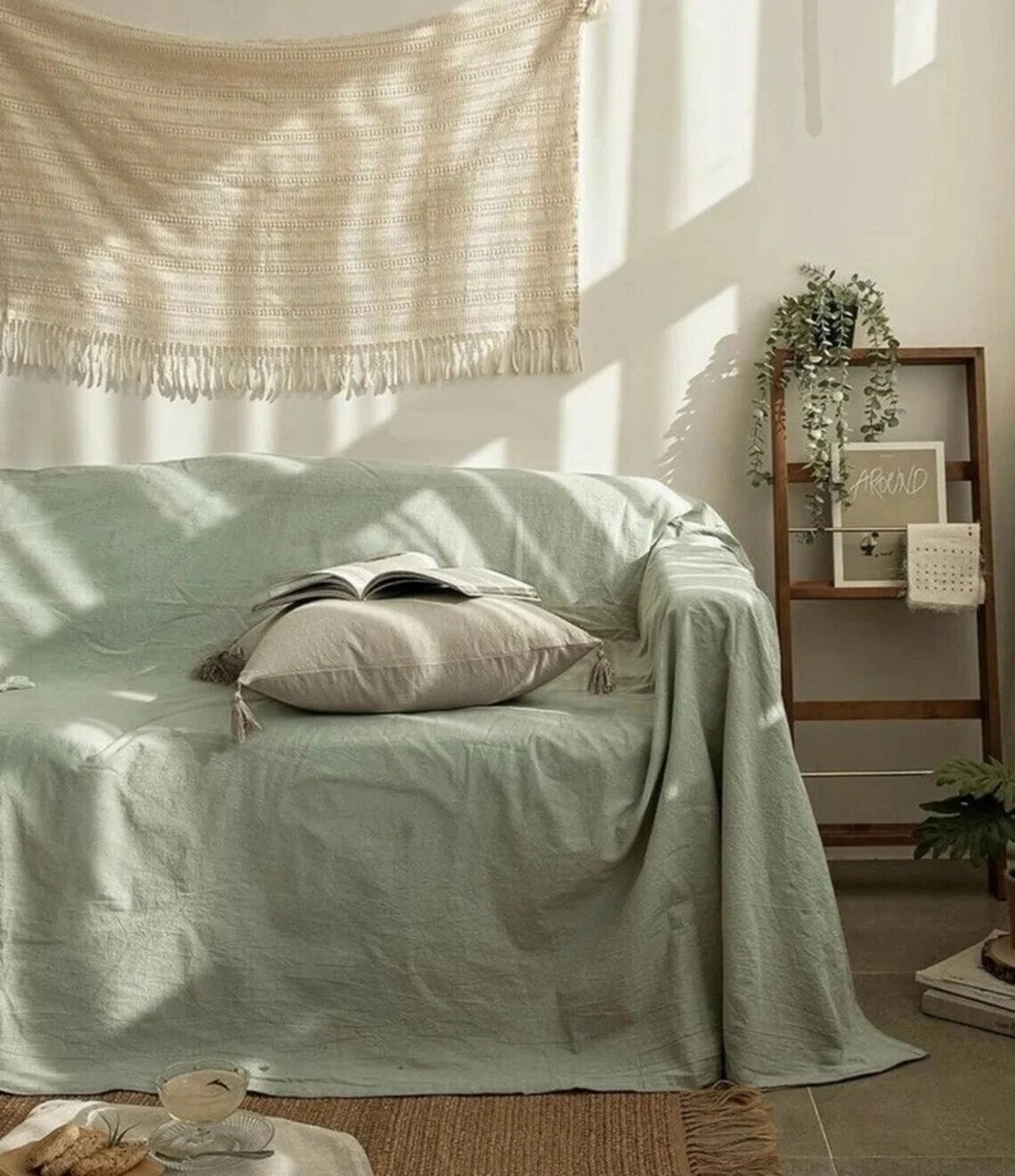 COUCH COVER, Extra big Couch Cover, Cotton Sofa Cover In All Sizes Available.