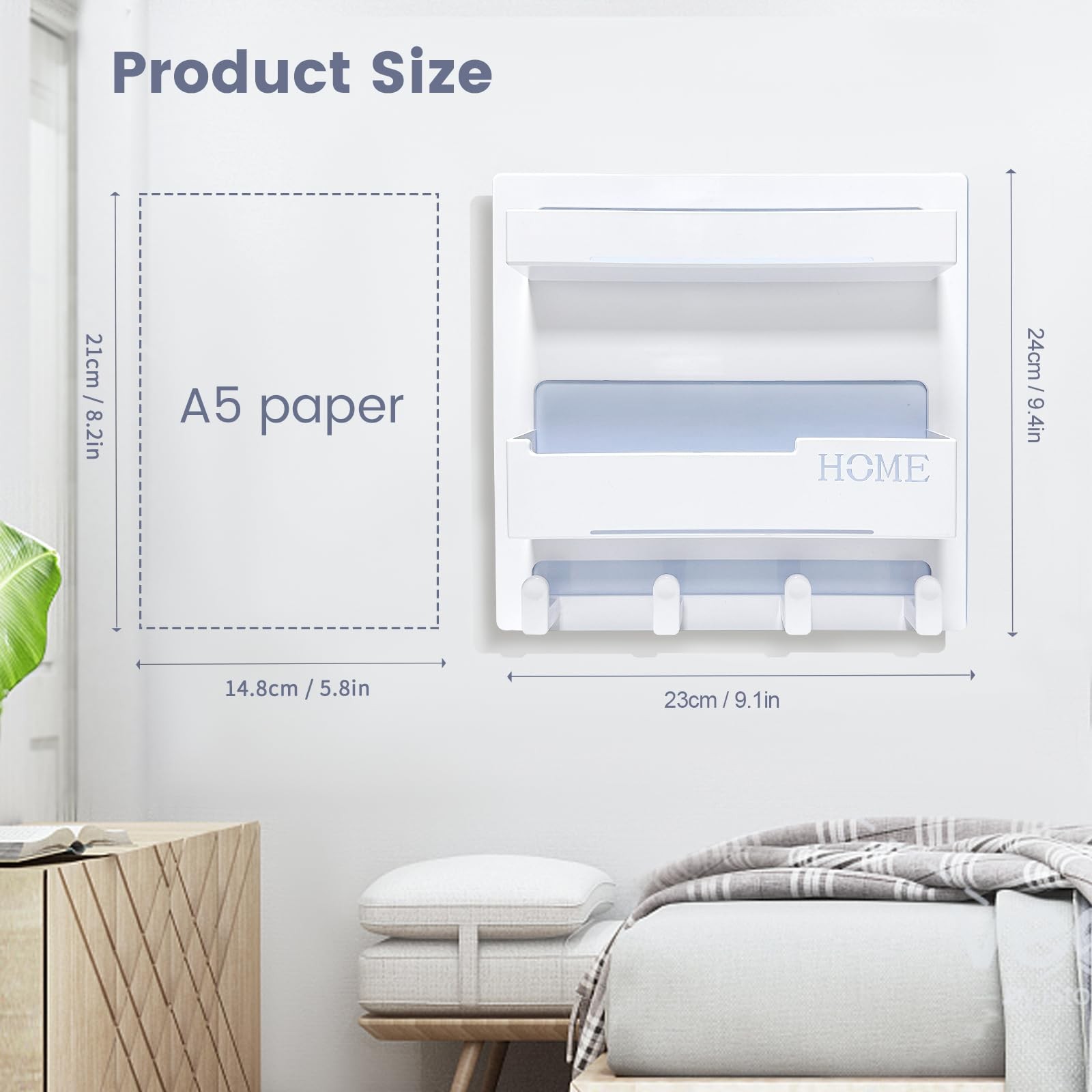 Bedside Shelf Accessories Organizer, Wall Mount Self Stick On, Cute Room Deco…