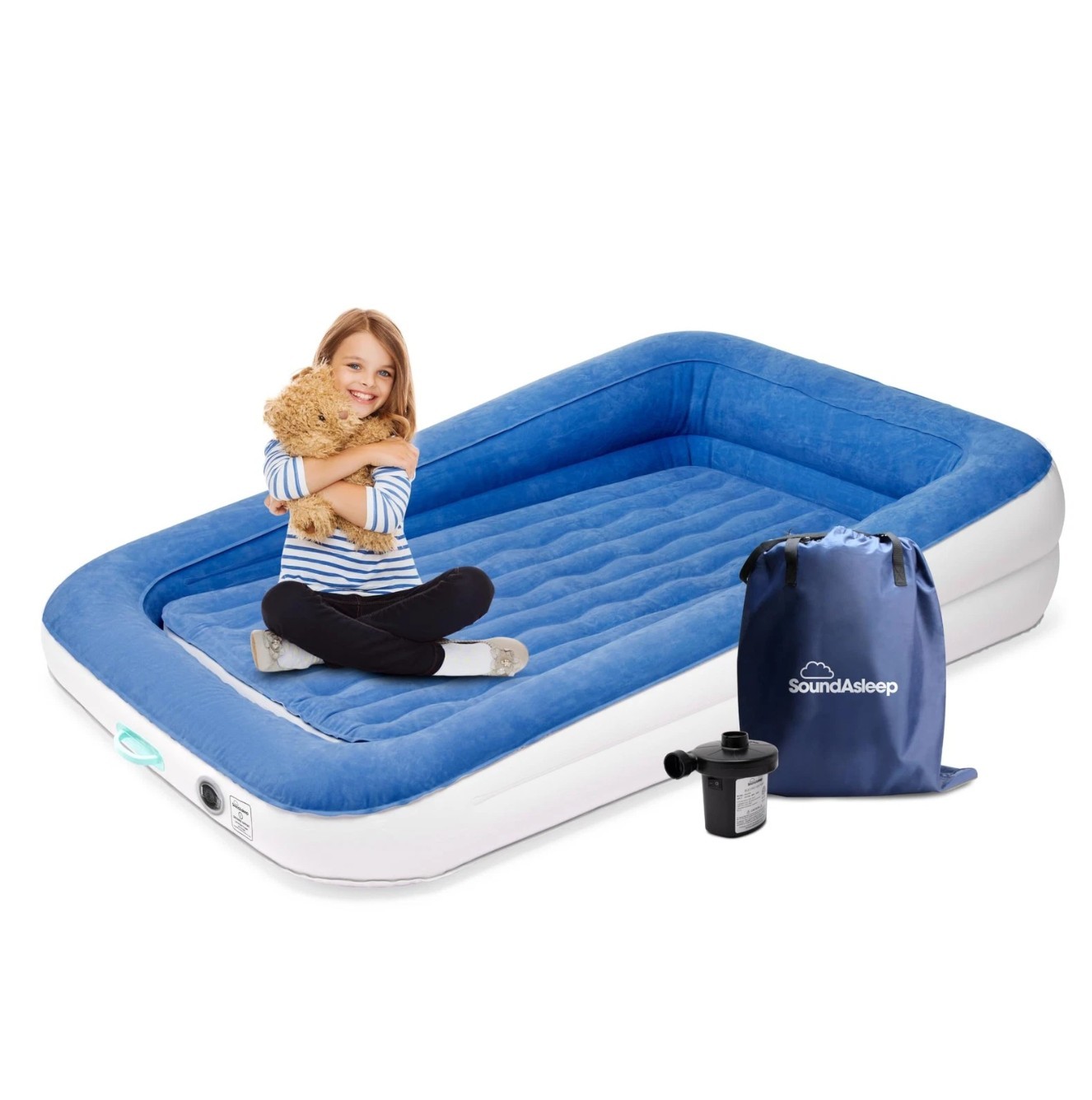 SoundAsleep Dream Series Kids Air Mattress with High Speed External Pump – New
