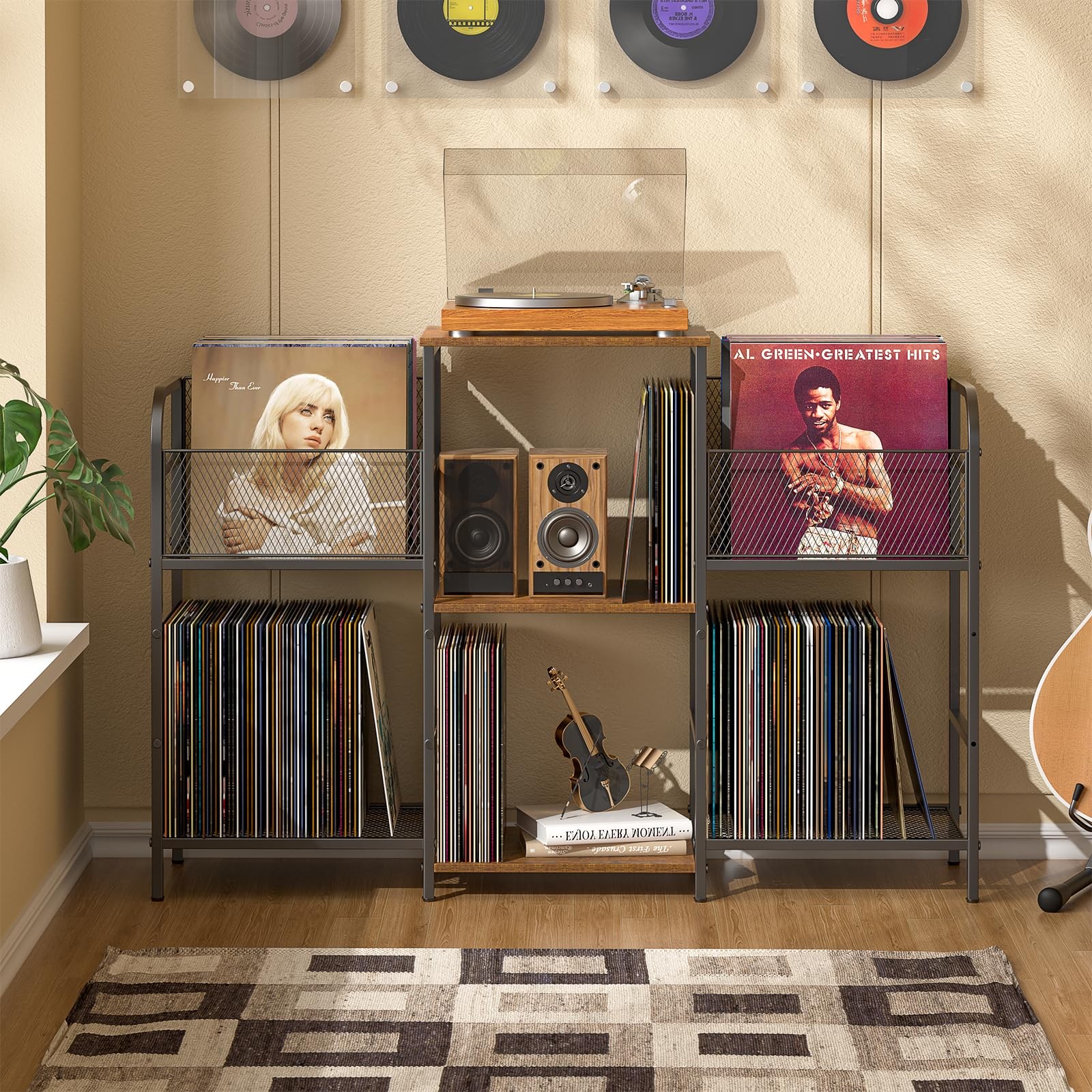 Record Player Stand with Vinyl Storage, Record Storage for 350+ Albums, Tunta…