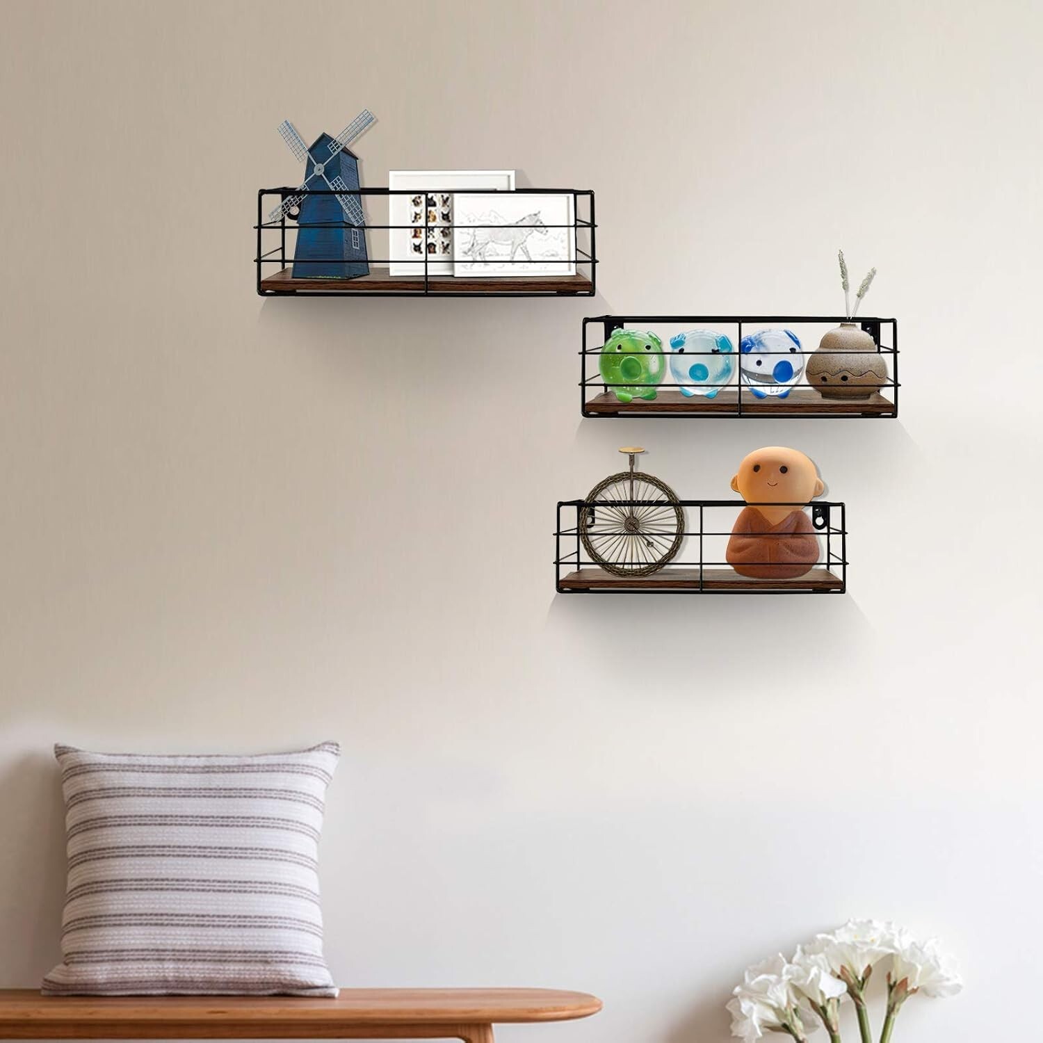 Floating Wall Shelves Set of 3 for Bathroom Living Room Bedroom Kitchen