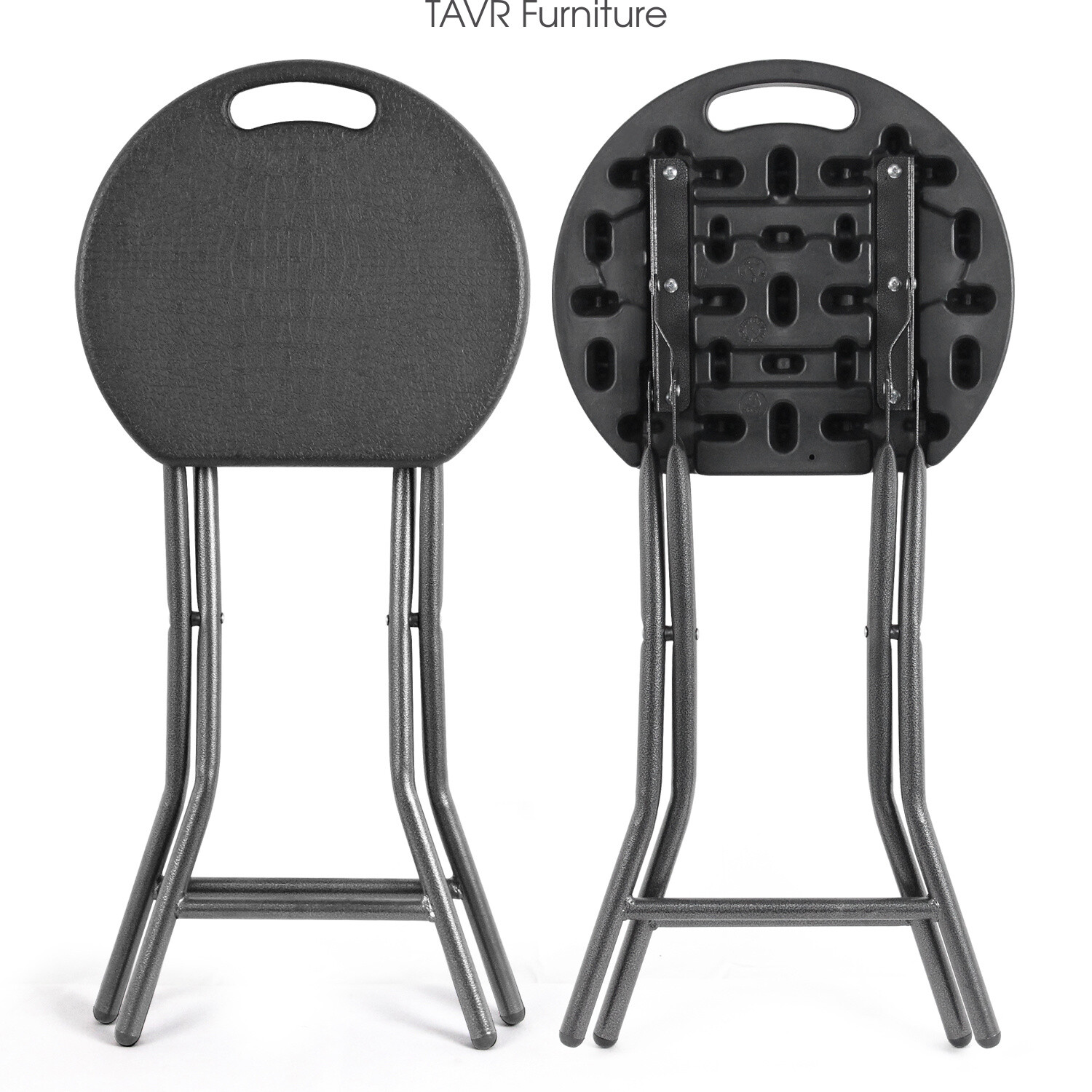 Portable Folding Stools ,Plastic Foldable Stool ,300lbs Capacity ,2-Pack Black