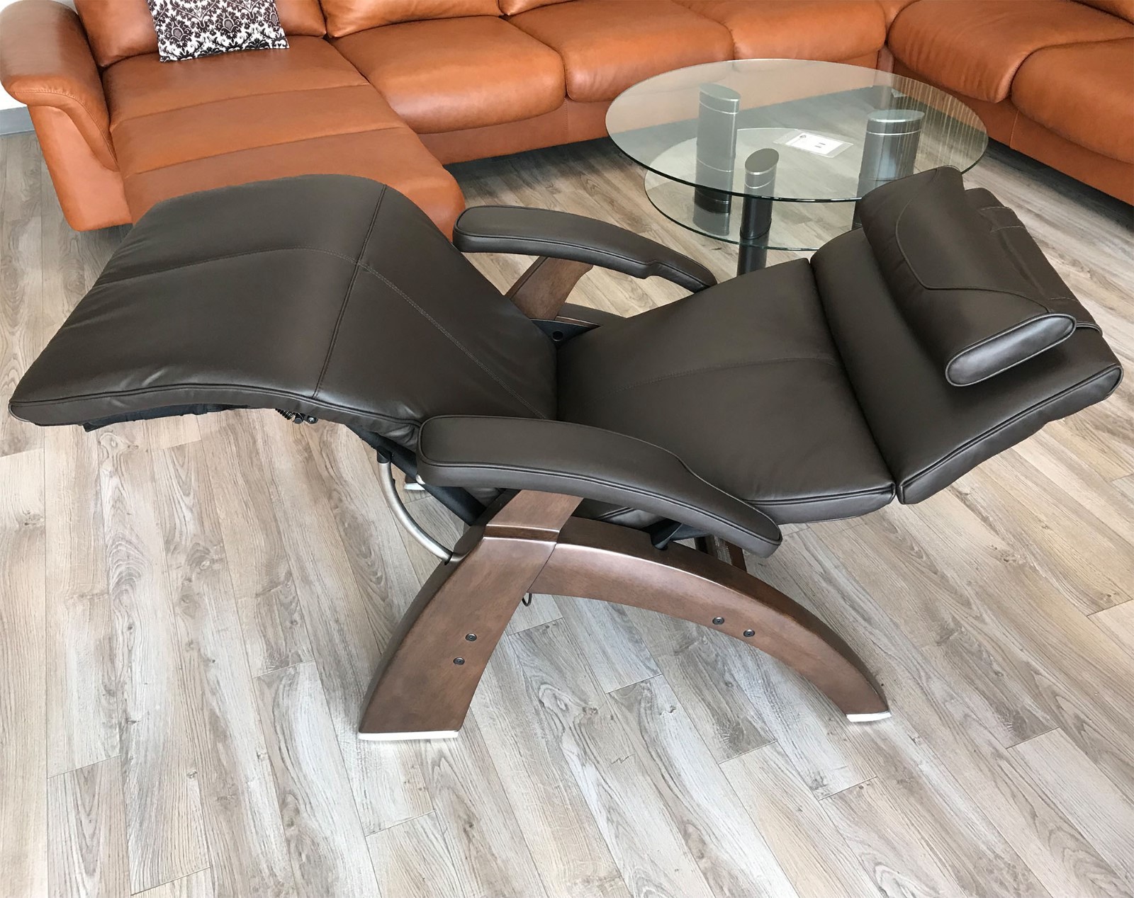 Human Touch Espresso Premium Leather PC-420 Perfect Chair Recliner + Memory Foam