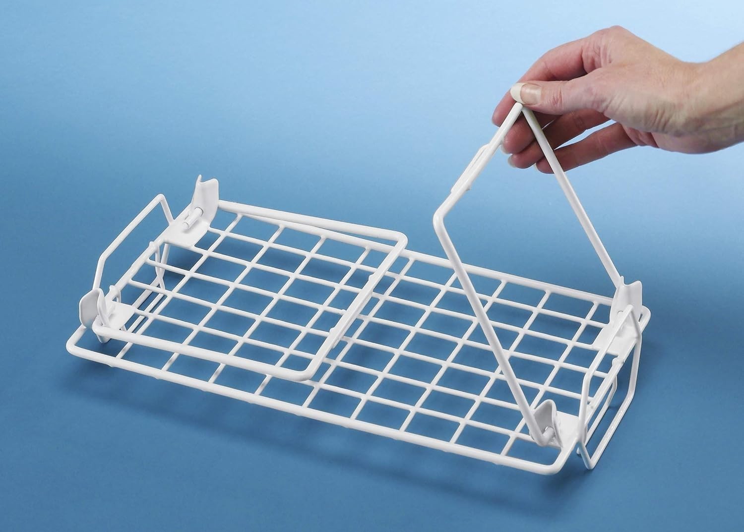Wire Grid Stacking Shelf Small, White