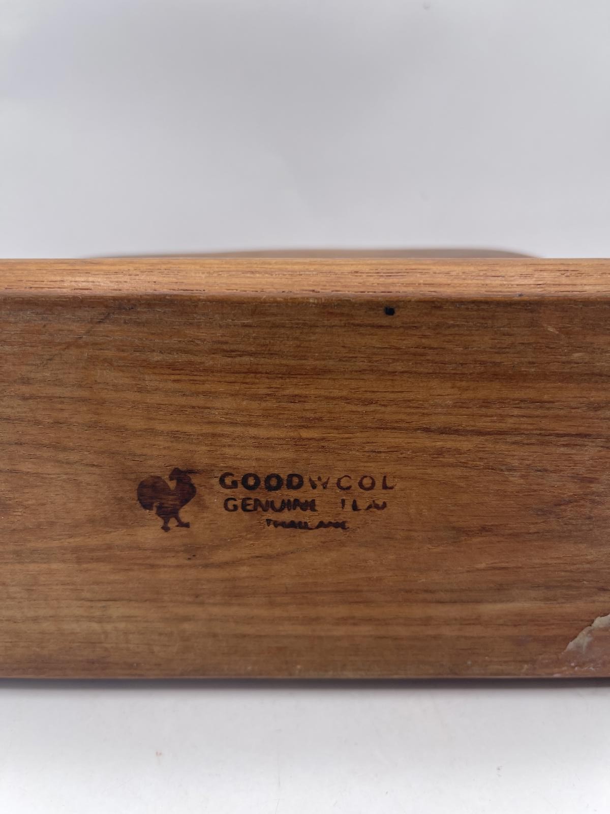 GOODWOOD Genuine Teak Napkin Holder Natural Wood Made in Thailand Vintage 8x4x4