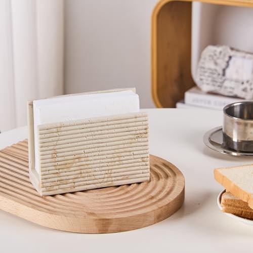 Natural Travertine Textures Napkin Holder Paper Napkins Holder 6 Inches Beige