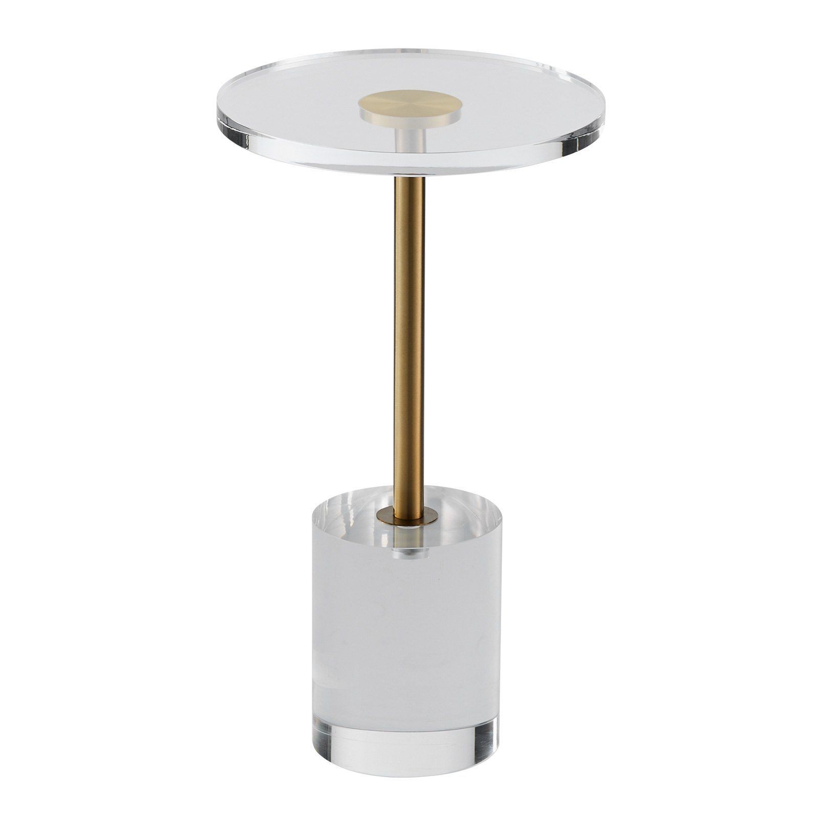 22lb Load Acrylic Side Table 11.9in Round Top 21.4in Height Sturdy Base