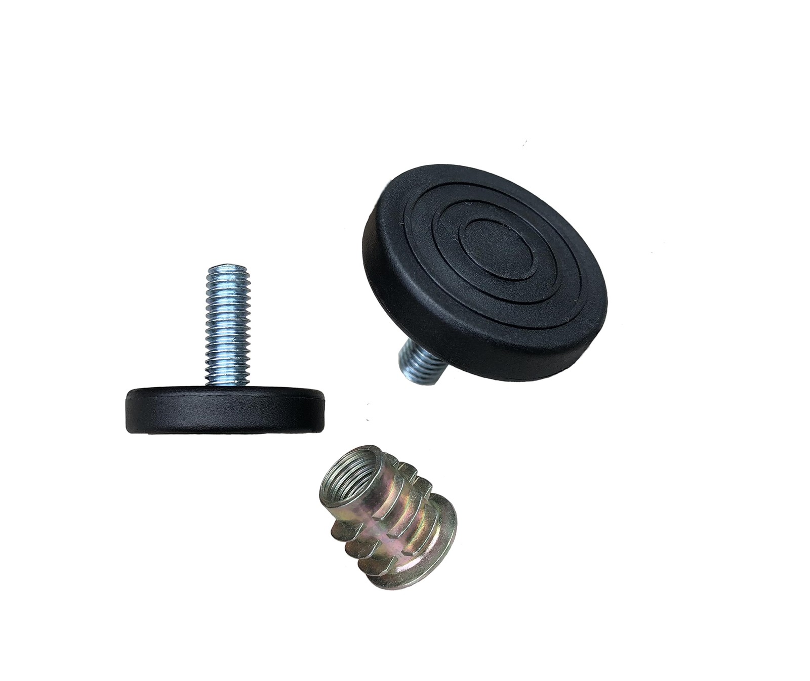 3/8″-16 Threaded Bolt,4Pack,Furniture Levelers with Screw-in Nuts,1.5″ Base F…