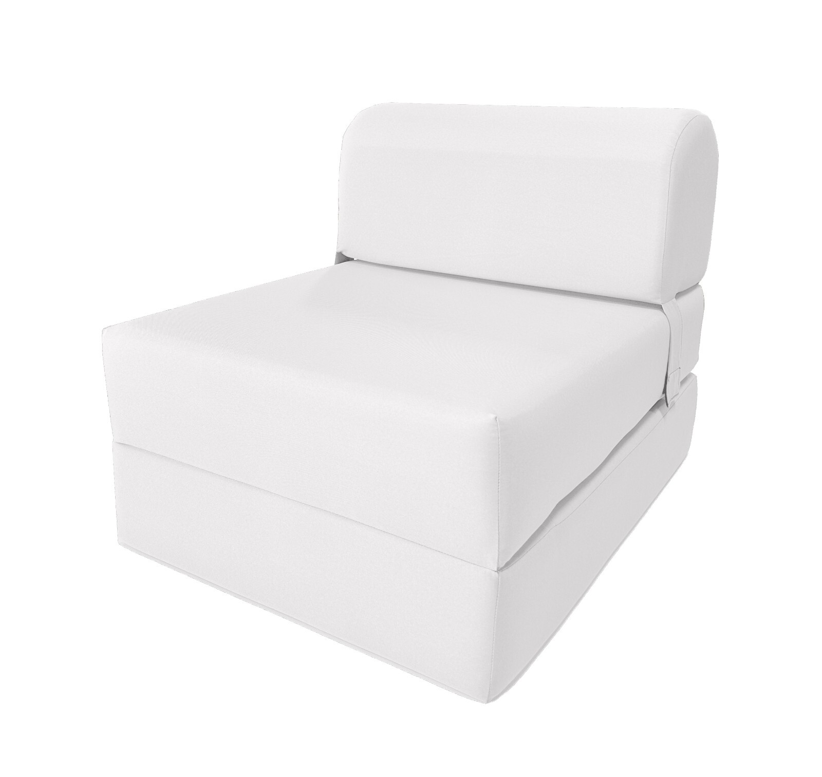 Sleeper Chair Folding Foam Bed, Convertible Cushion Mattress 6 x24x 70 White