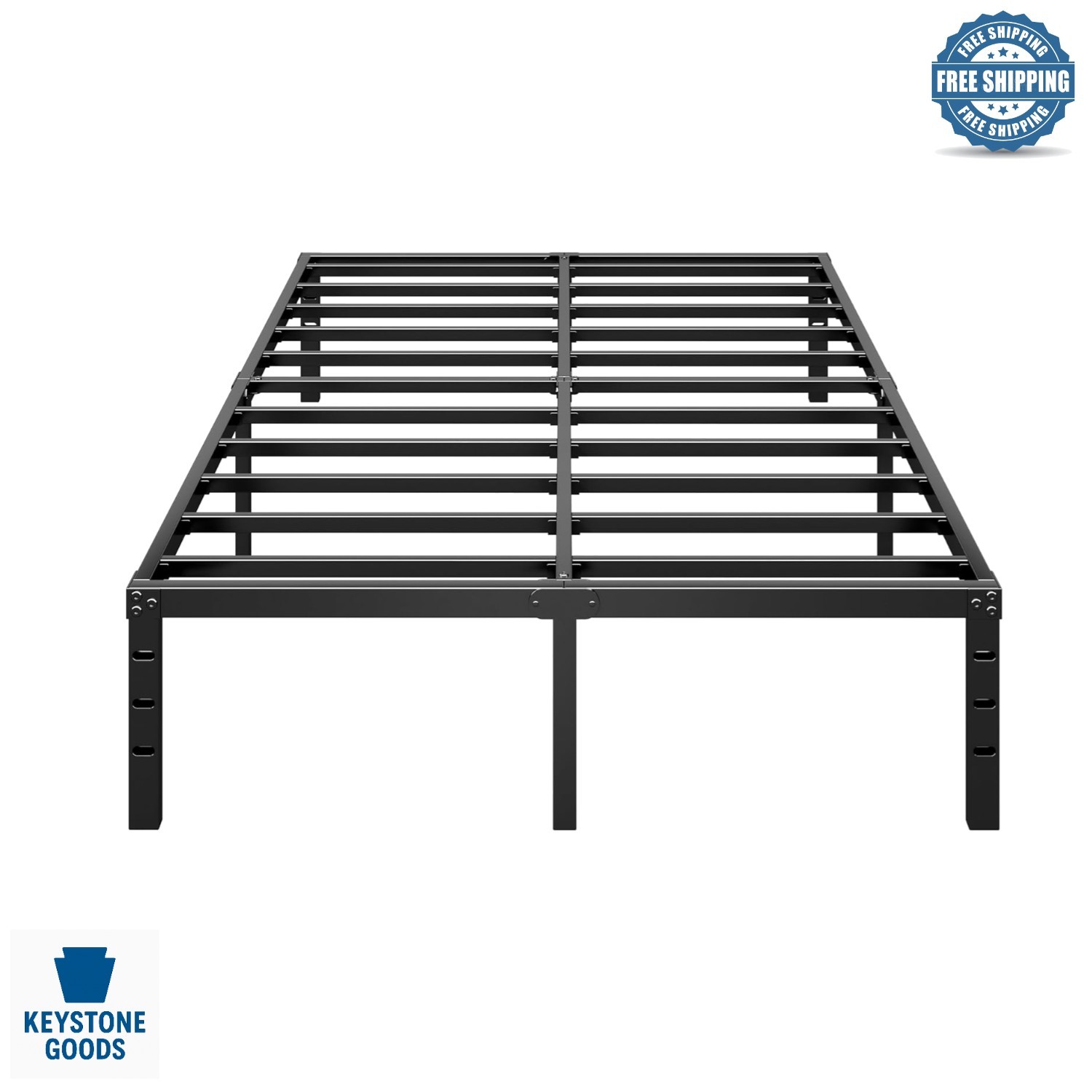 Queen Size Metal Platform Bed Frame – Squeak-Resistant, No Box Spring, Under-…