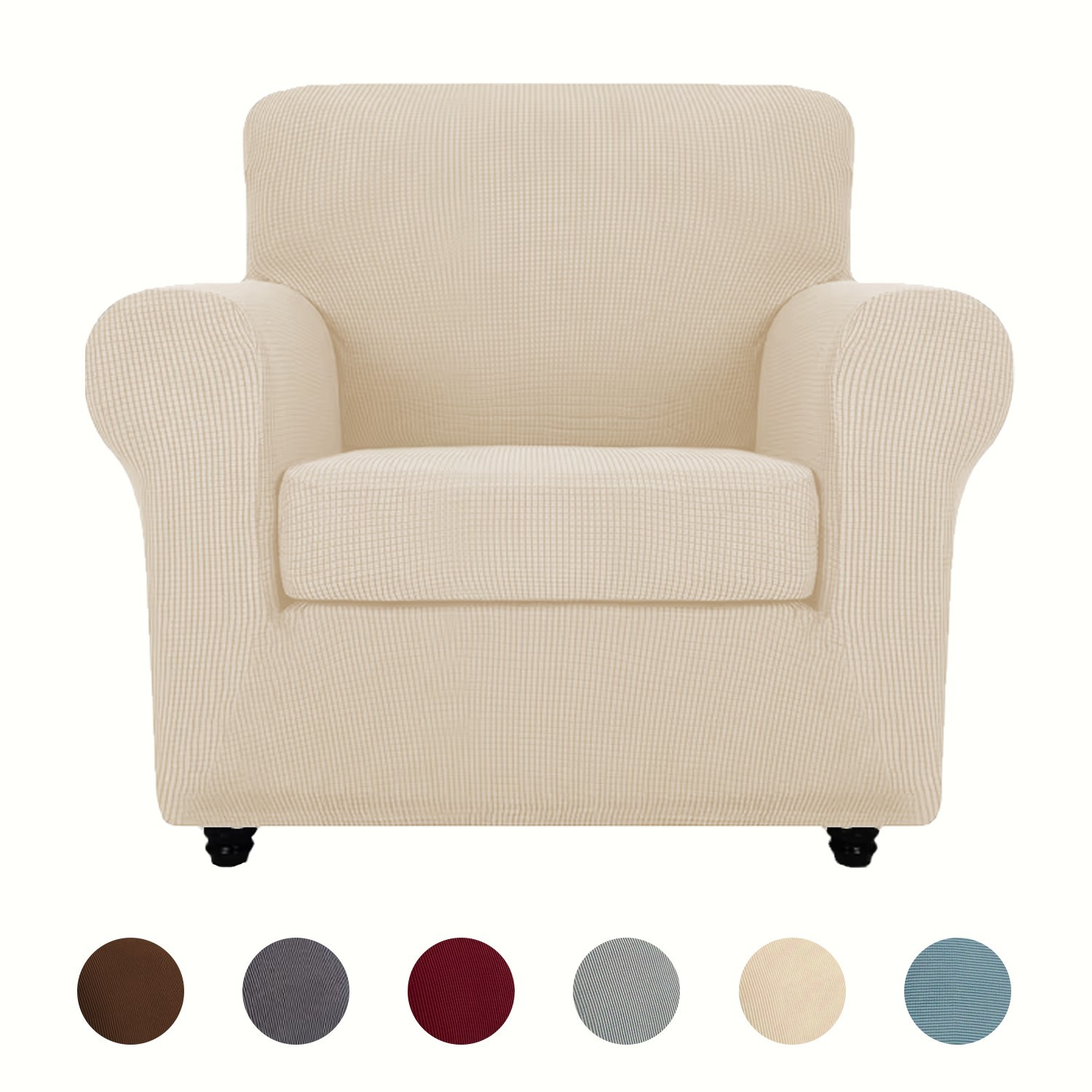 Elastic Jacquard Sofa Cover Set for 1/2/3-Seater Sofas, with Seat Cushion Covers