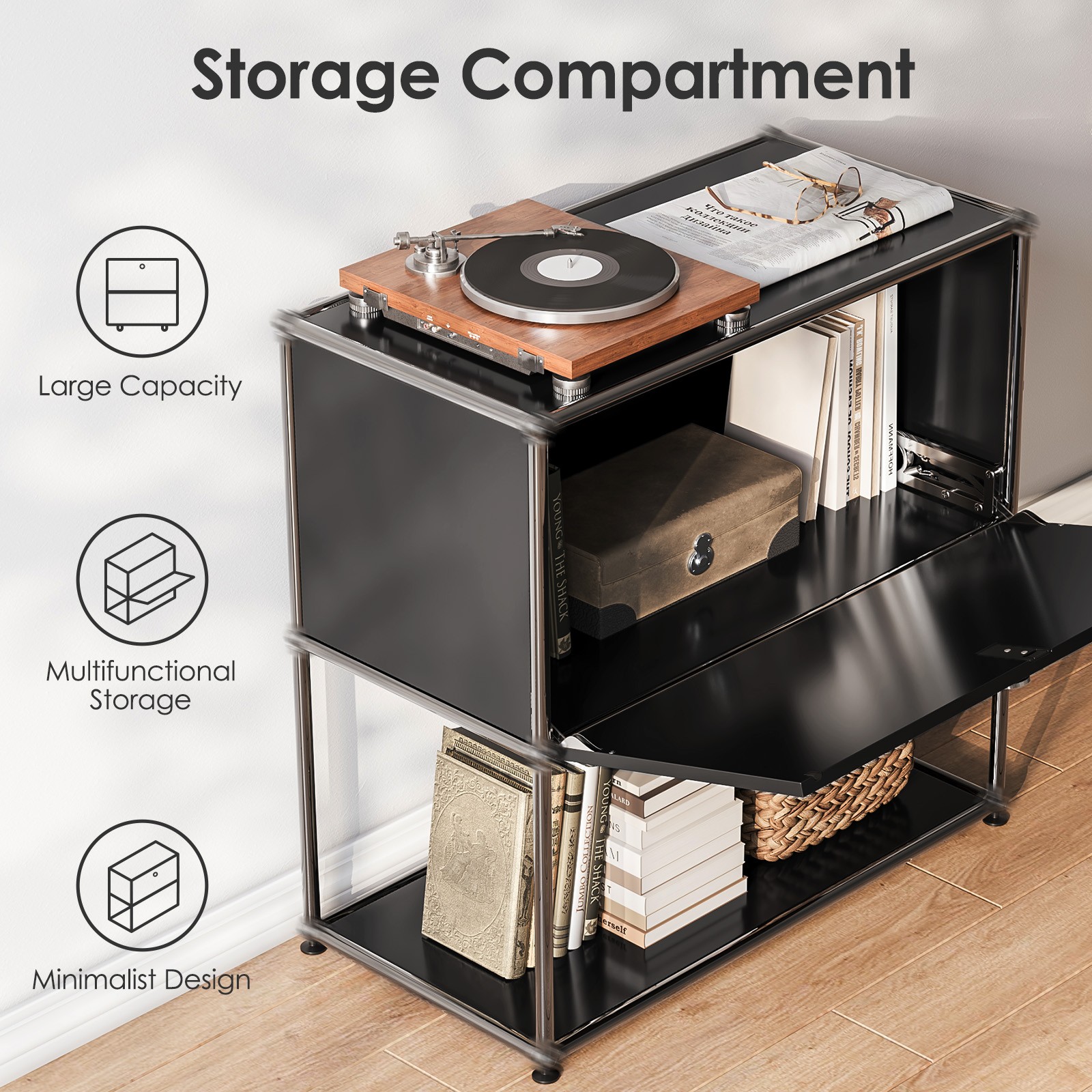 Classic Furniture Modern Storage Cabinet Shelf Free-Standing Accent Cabinet